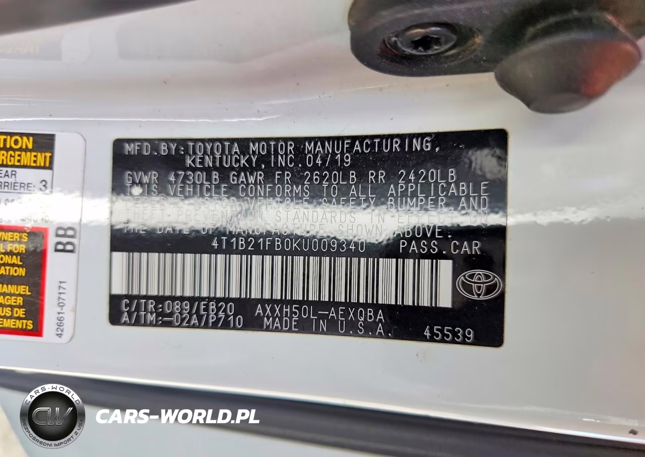 2019 Toyota Avalon Hybrid Xse VIN:4T1B21FB0KU009340 - 12