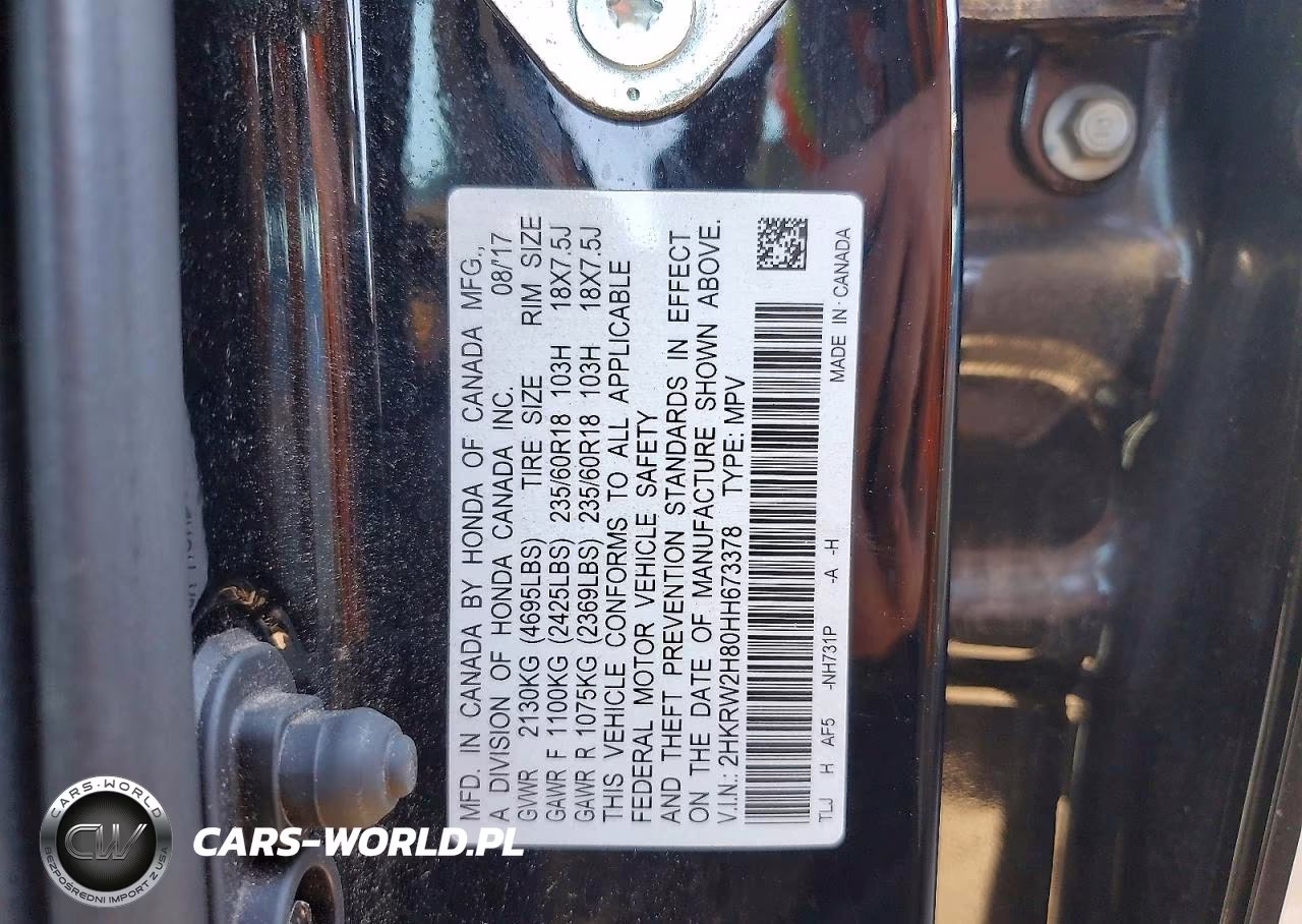 2017 Honda Cr-V Exl VIN:2HKRW2H80HH673378 - 13