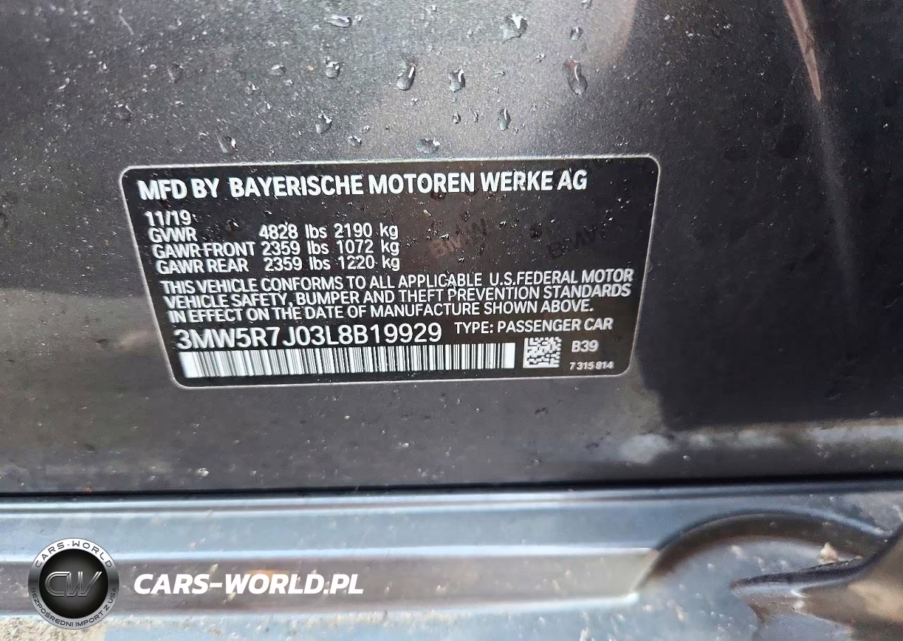 2020 BMW 330 VIN:3MW5R7J03L8B19929 - 12