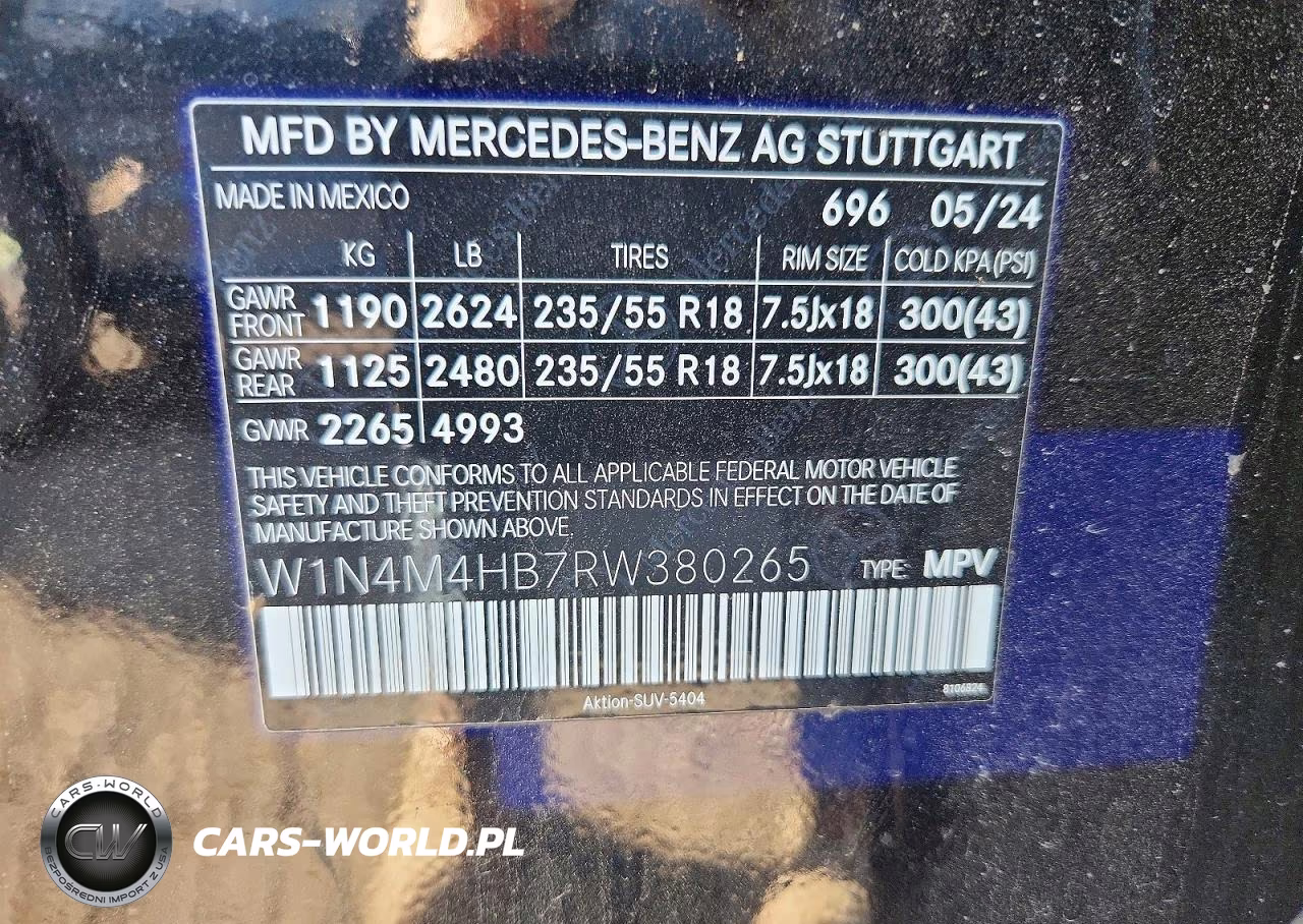 2024 Mercedes-Benz Glb 250 4Matic VIN:W1N4M4HB7RW380265 - 13