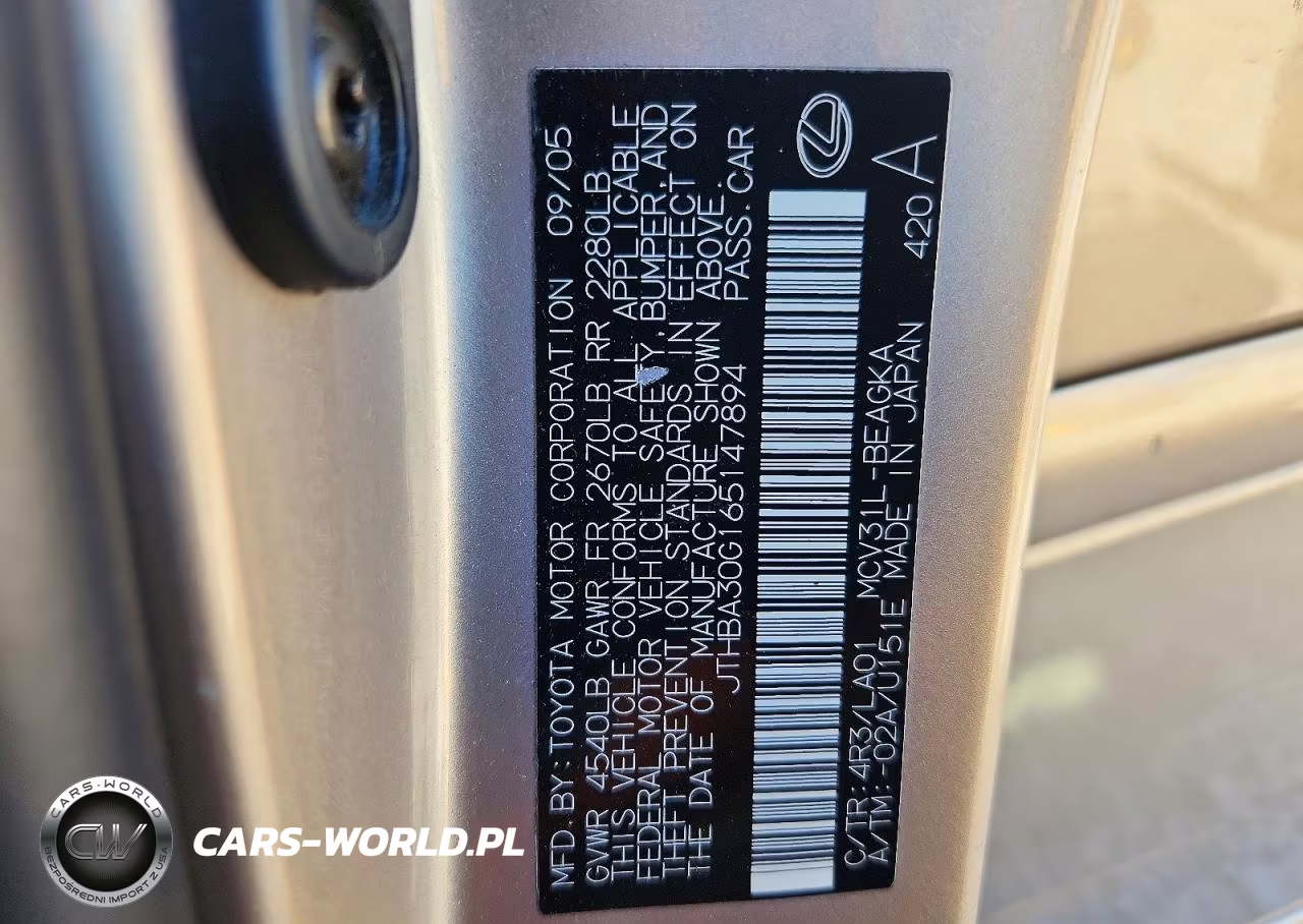2006 Lexus Es 330 VIN:JTHBA30G165147894 - 13