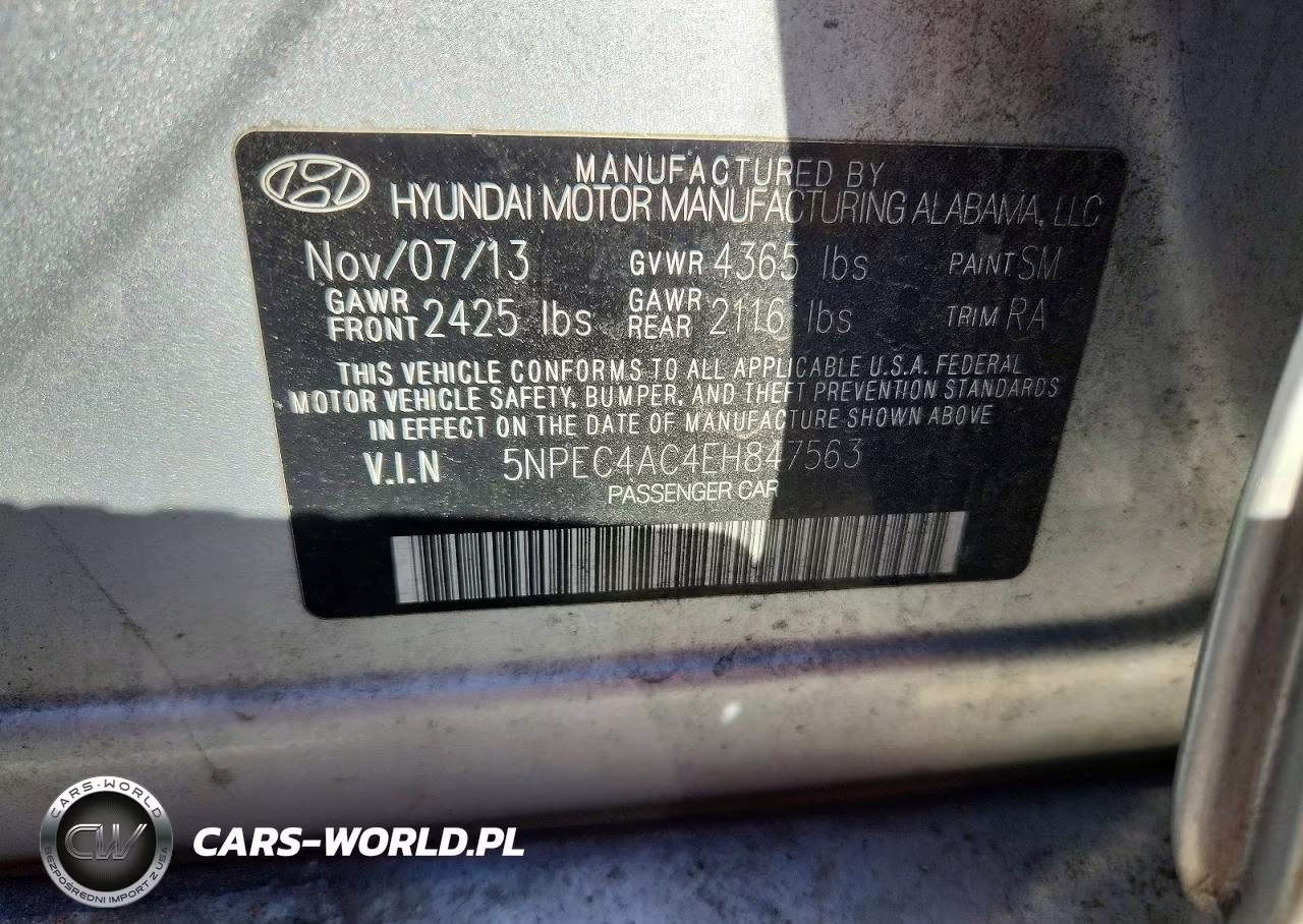 2014 Hyundai Sonata Limited VIN:5NPEC4AC4EH847563 - 12