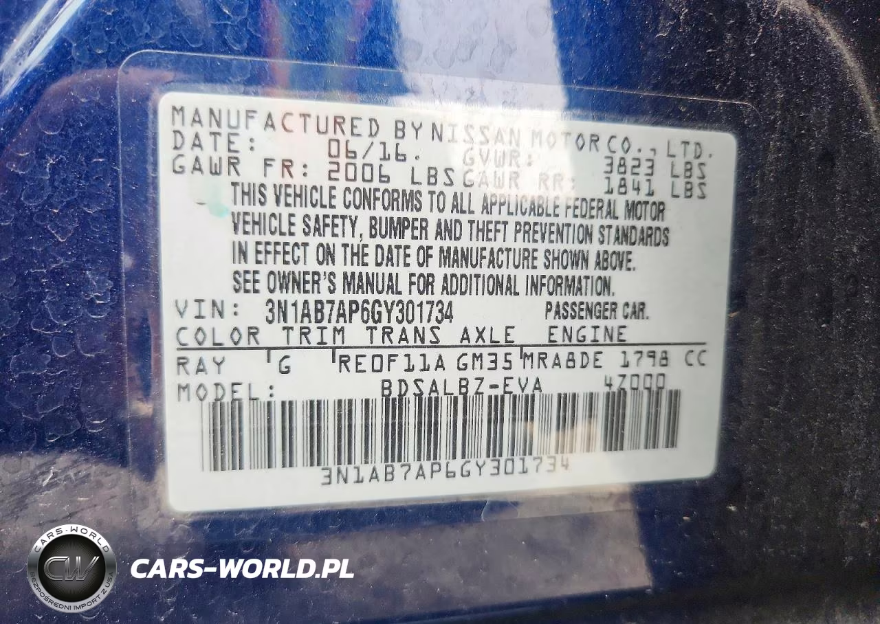 2016 Nissan Sentra S VIN:3N1AB7AP6GY301734 - 12