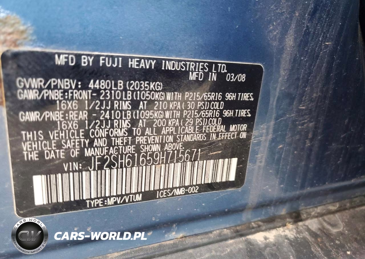 2009 Subaru Forester 2.5X VIN:JF2SH61659H715671 - 12