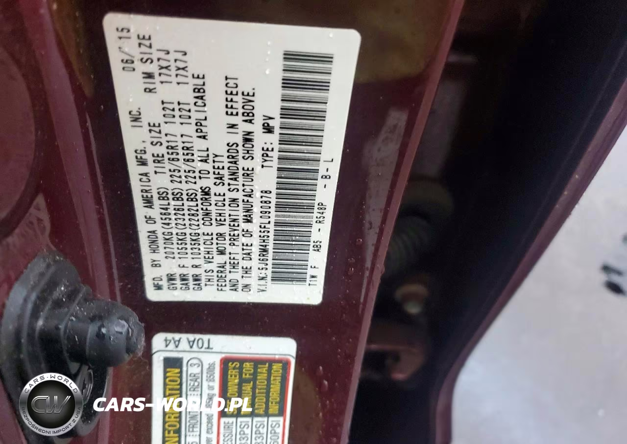2015 Honda Cr-V Ex VIN:5J6RM4H55FL090878 - 13