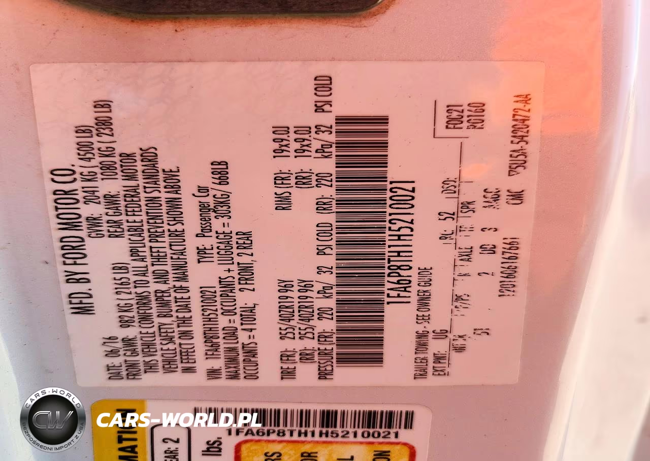 2017 Ford Mustang VIN:1FA6P8TH1H5210021 - 13