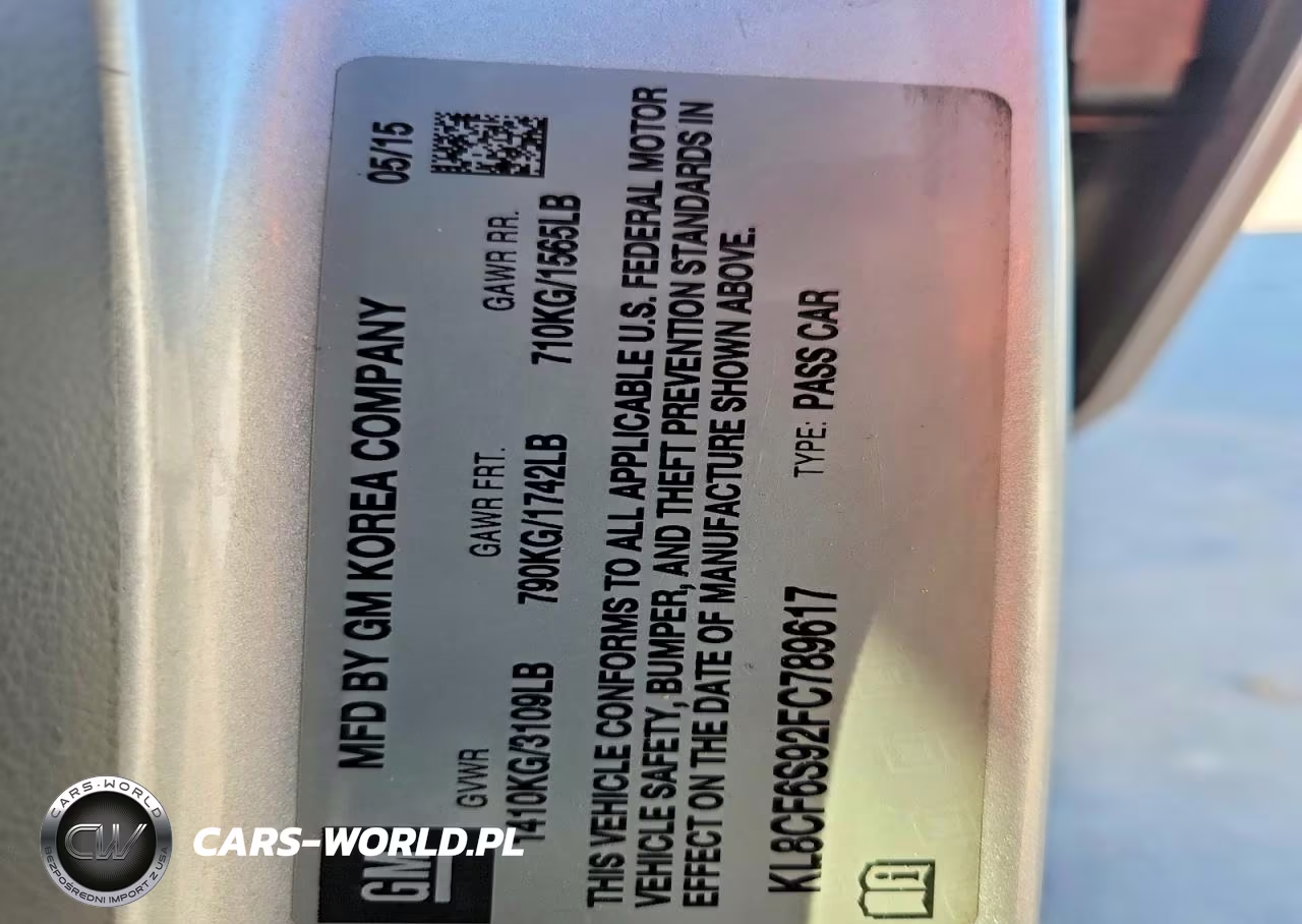 2015 Chevrolet Spark 2Lt VIN:KL8CF6S92FC789617 - 12