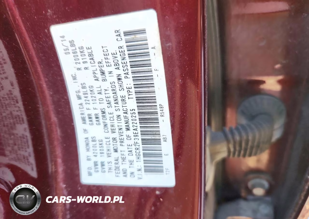 2014 Honda Accord Lx VIN:1HGCR2F39EA220255 - 13