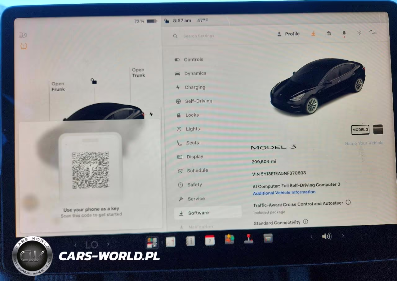2022 Tesla Model 3 VIN:5YJ3E1EA5NF370603 - 9
