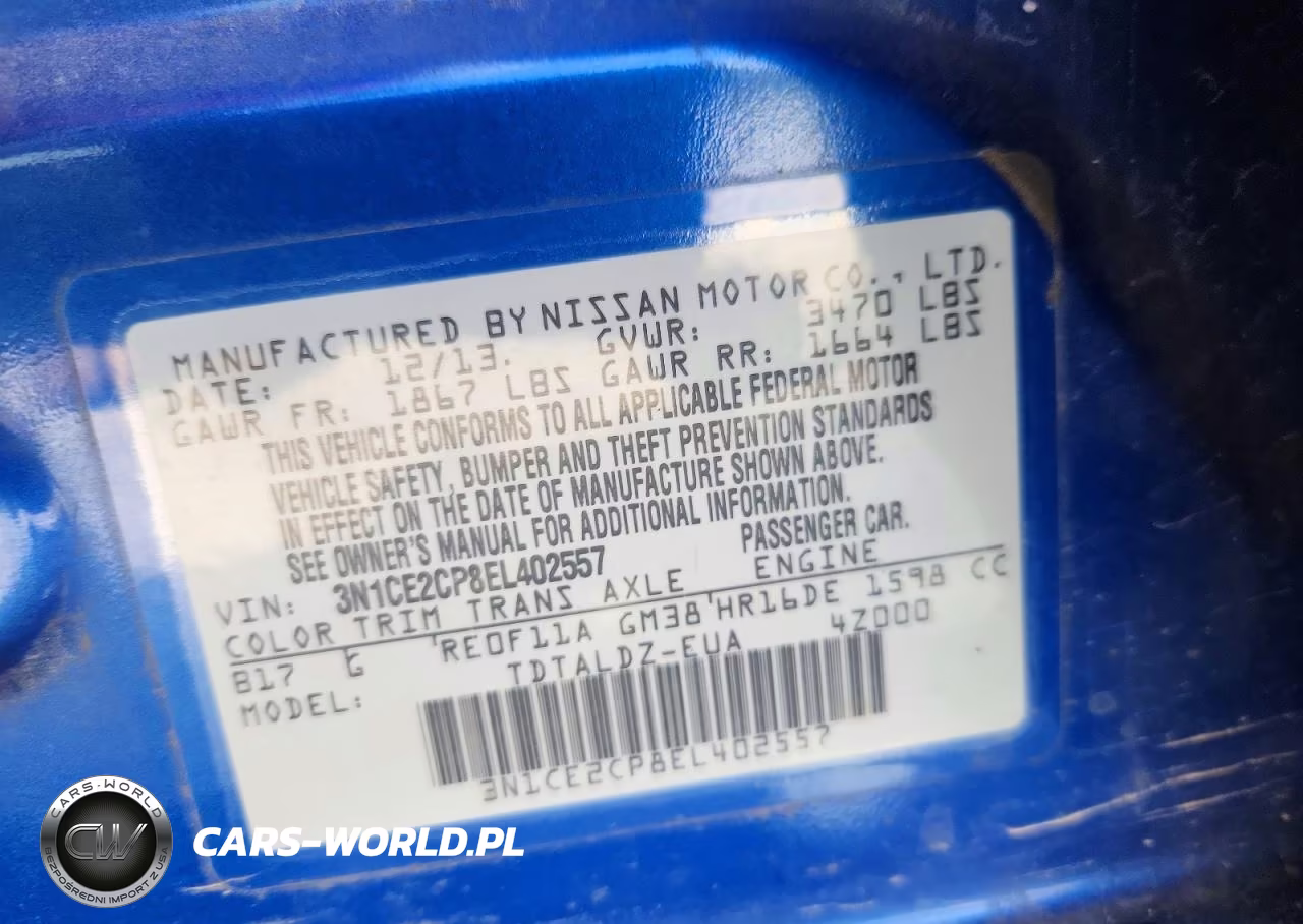 2014 Nissan Versa Note Sv VIN:3N1CE2CP8EL402557 - 13