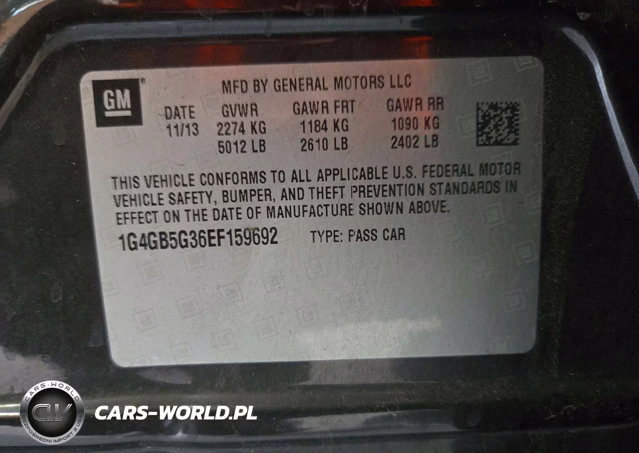 2014 Buick Lacrosse VIN:1G4GB5G36EF159692 - 12