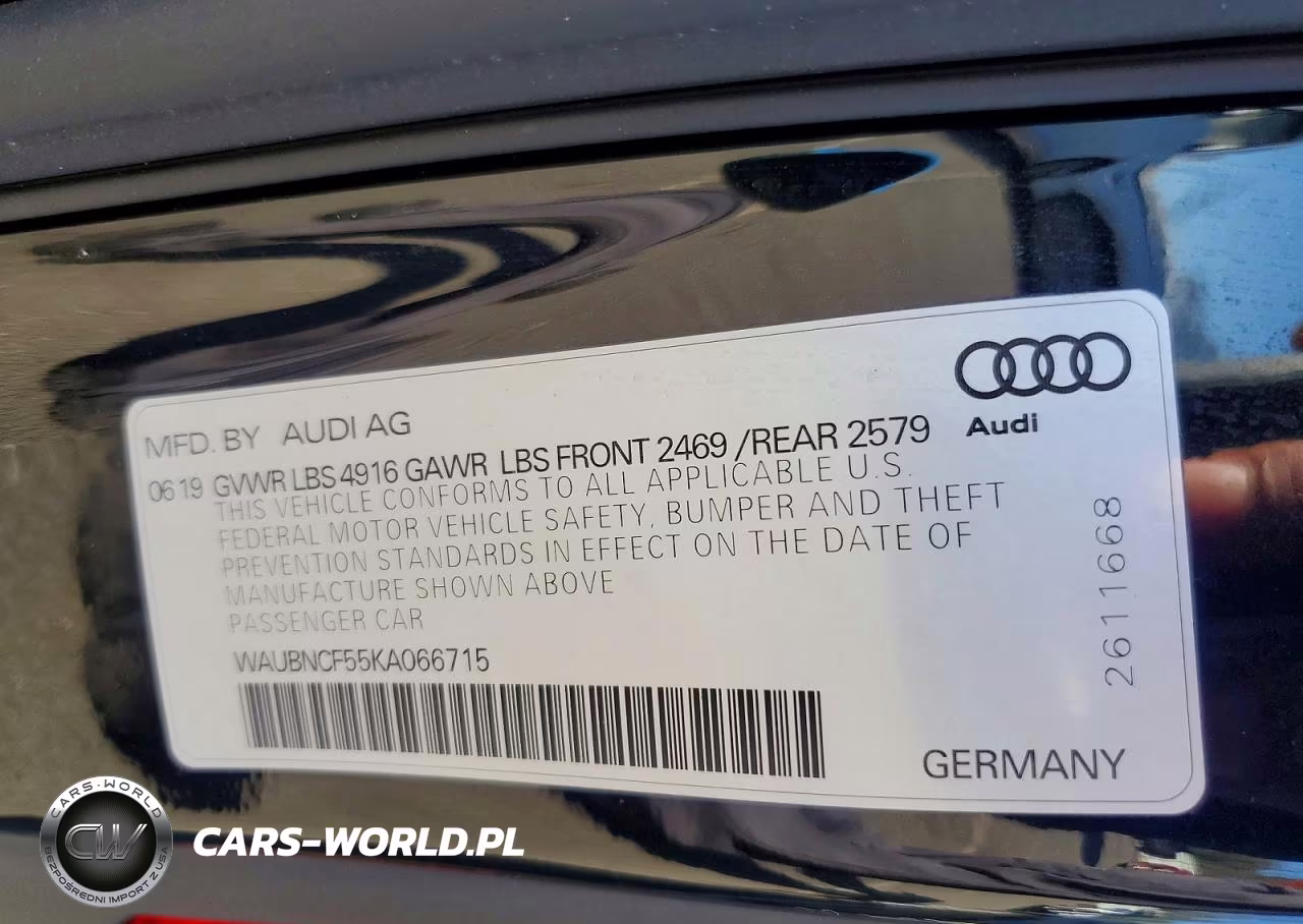2019 Audi A5 Premium Plus VIN:WAUBNCF55KA066715 - 12