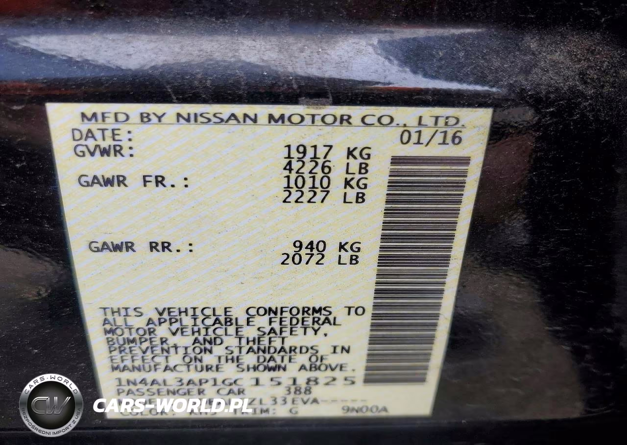 2016 Nissan Altima 2.5 S VIN:1N4AL3AP1GC151825 - 12