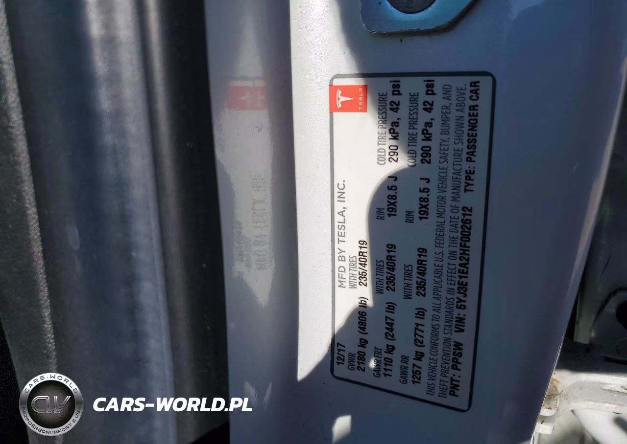 2017 Tesla Model 3 VIN:5YJ3E1EA2HF002612 - 12