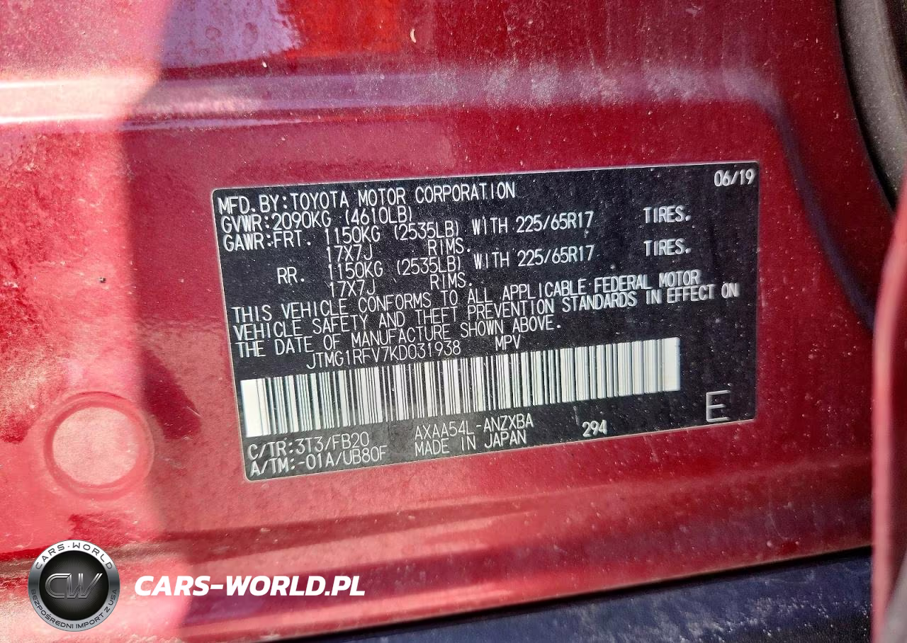2019 Toyota Rav4 Le VIN:JTMG1RFV7KD031938 - 13