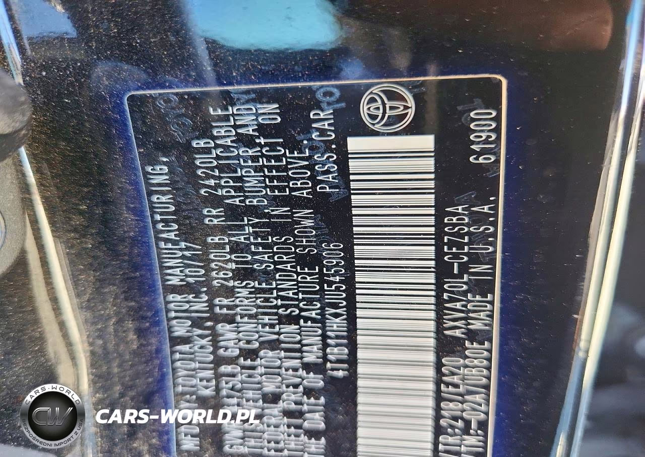 2018 Toyota Camry Se VIN:4T1B11HKXJU545906 - 12