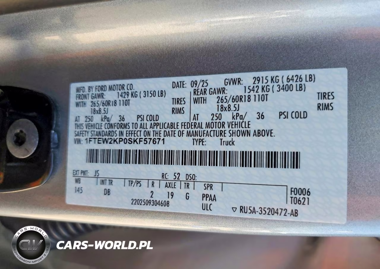 2025 Ford F150 Stx VIN:1FTEW2KP0SKF57671 - 12