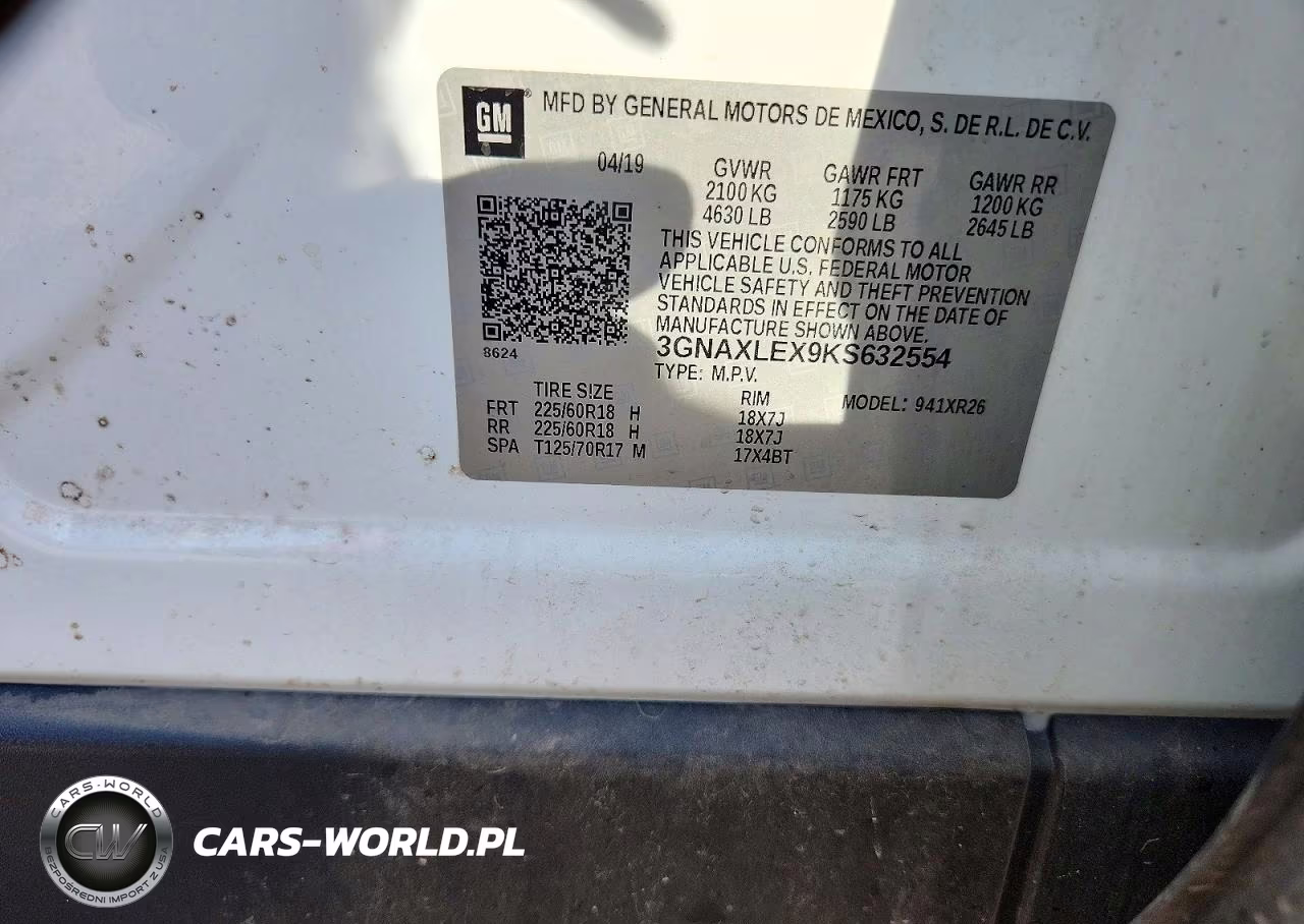 2019 Chevrolet Equinox Lt VIN:3GNAXLEX9KS632554 - 13