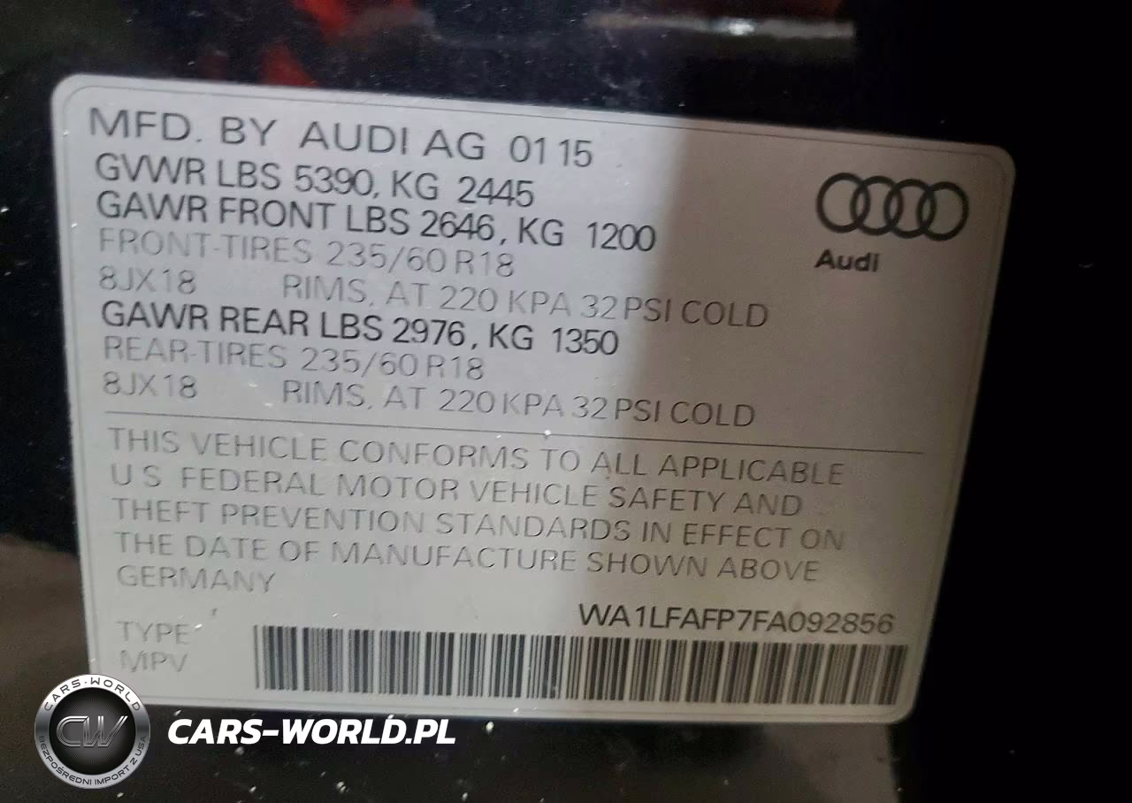 2015 Audi Q5 Premium Plus VIN:WA1LFAFP7FA092856 - 13