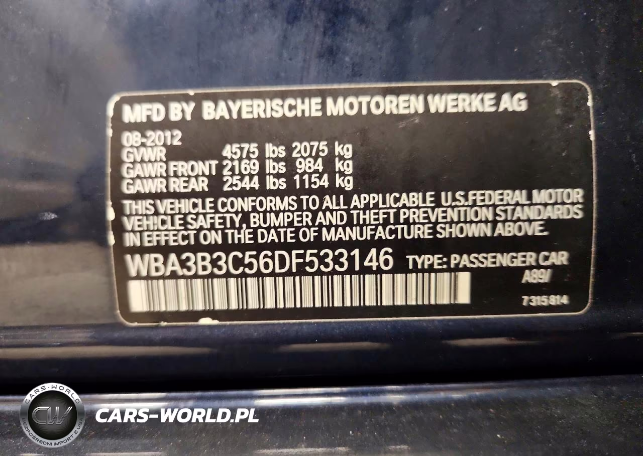 2013 BMW 328 Xi VIN:WBA3B3C56DF533146 - 12
