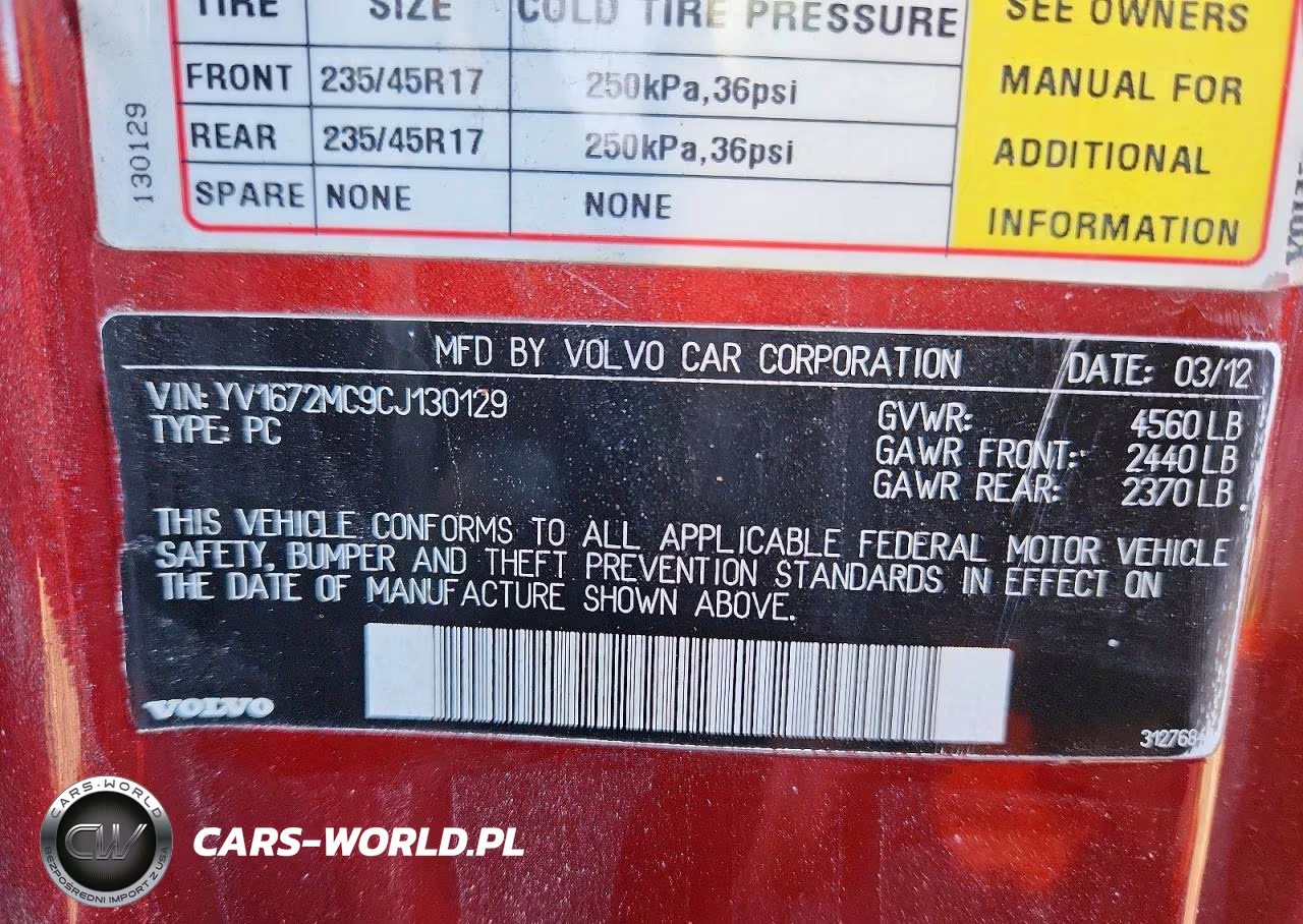 2012 Volvo C70 T5-T5 Platinum-T5 Premier Plus VIN:YV1672MC9CJ130129 - 12