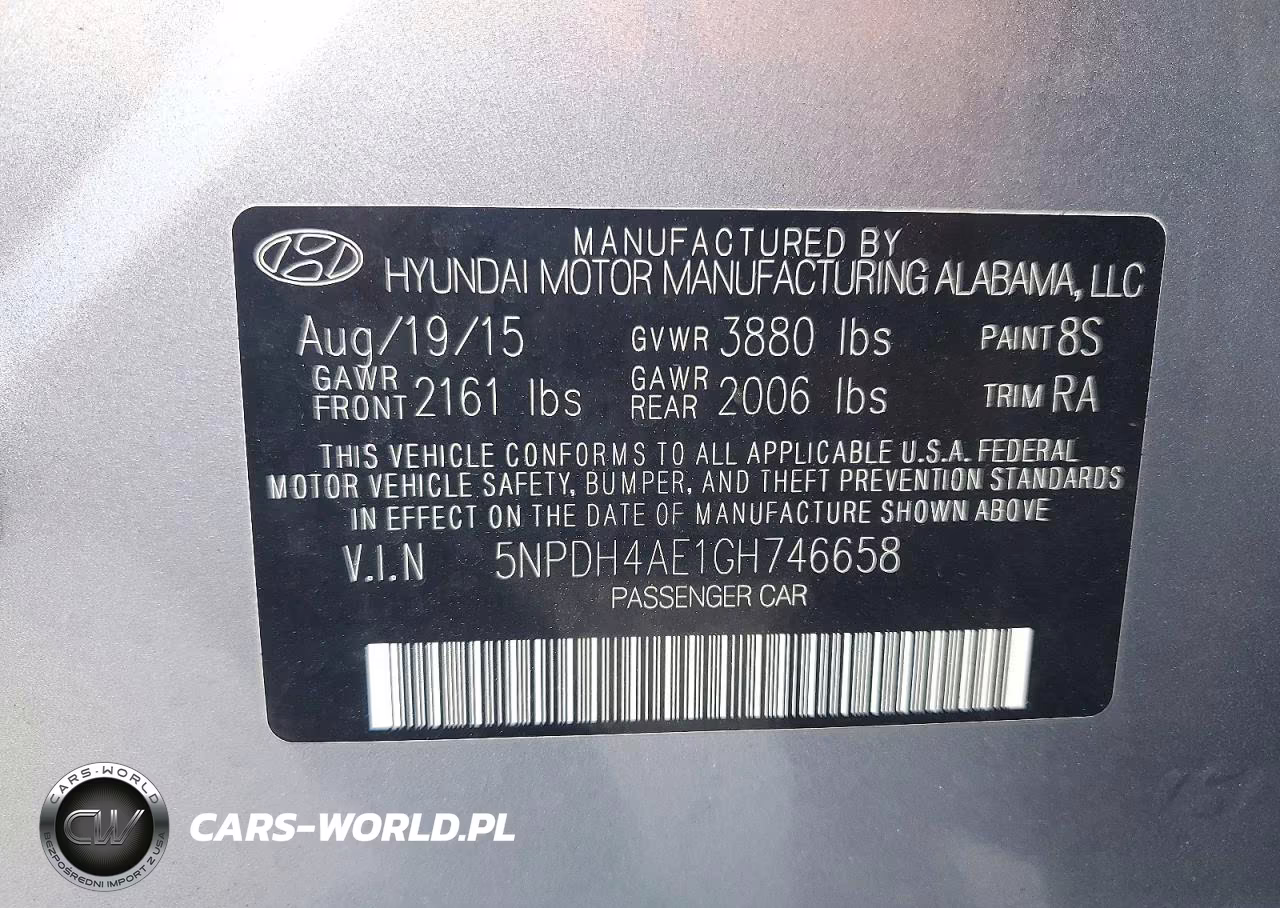 2016 Hyundai Elantra Se VIN:5NPDH4AE1GH746658 - 12