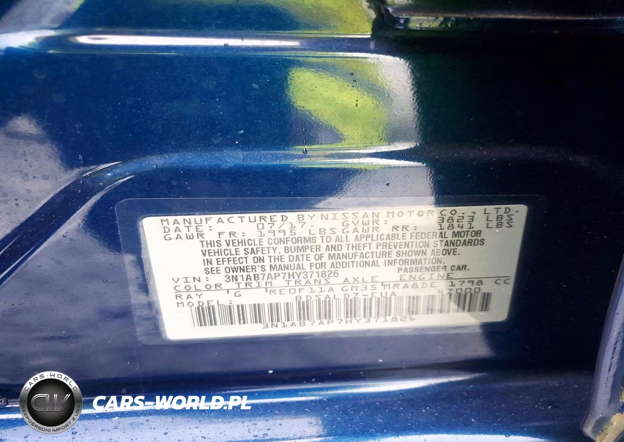 2017 Nissan Sentra Sv VIN:3N1AB7AP7HY371826 - 12