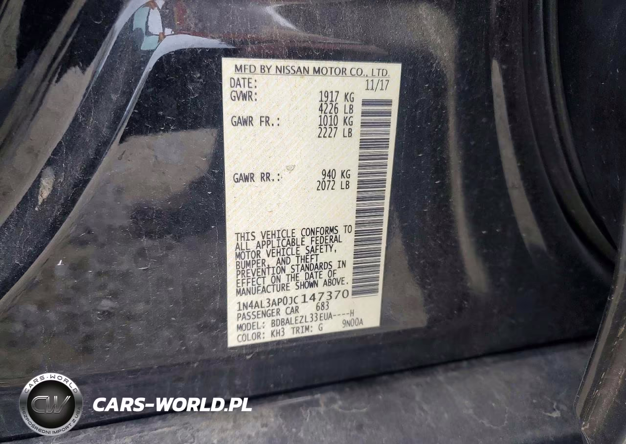2018 Nissan Altima 2.5 S VIN:1N4AL3AP0JC147370 - 12