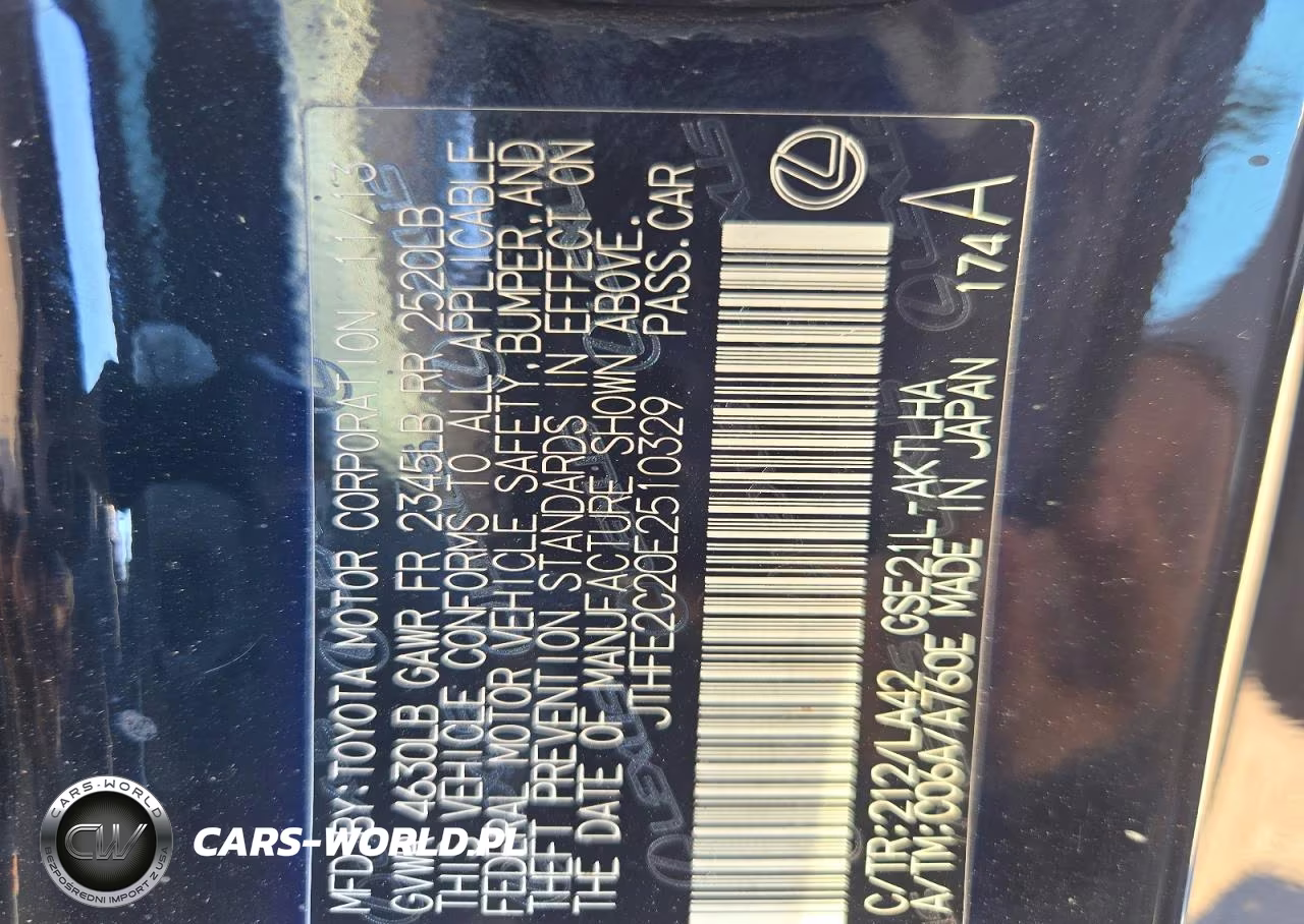 2014 Lexus Is 350 VIN:JTHFE2C20E2510329 - 12