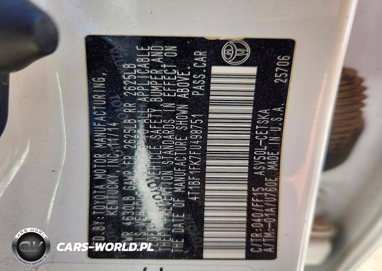 2015 Toyota Camry Se VIN:4T1BF1FK7FU498751 - 13