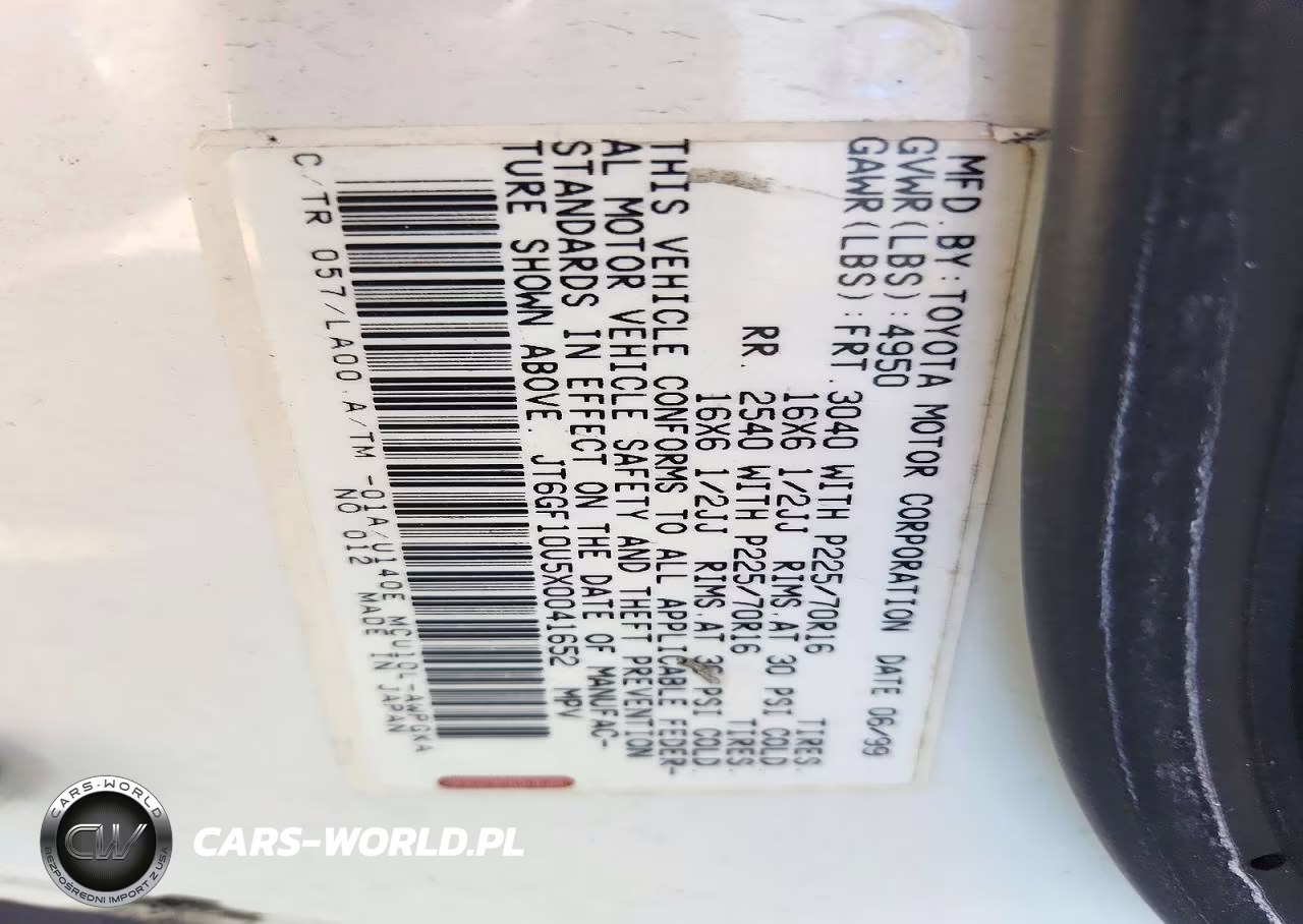 1999 Lexus Rx 300 VIN:JT6GF10U5X0041652 - 12