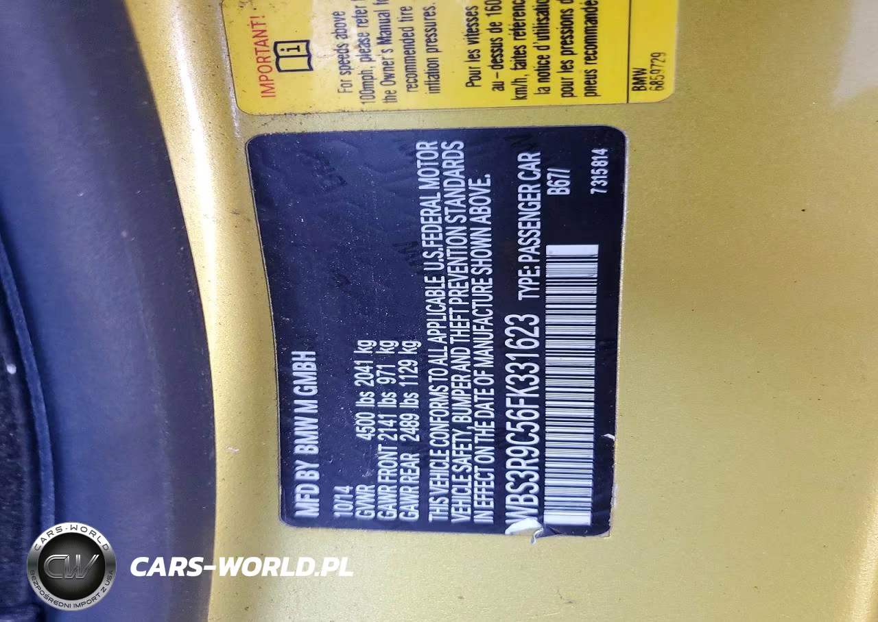 2015 BMW M4 VIN:WBS3R9C56FK331623 - 12