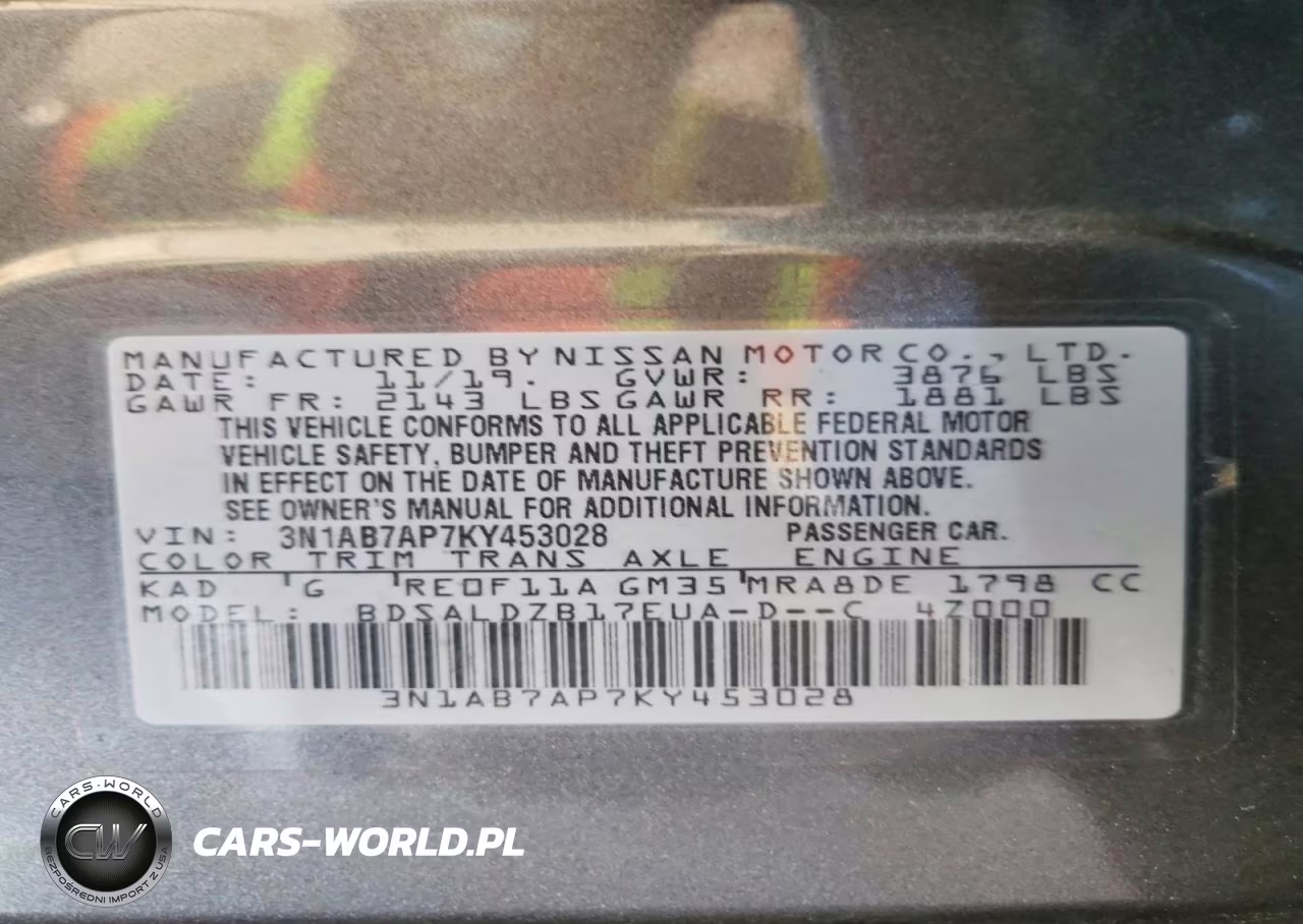 2019 Nissan Sentra Sv VIN:3N1AB7AP7KY453028 - 12