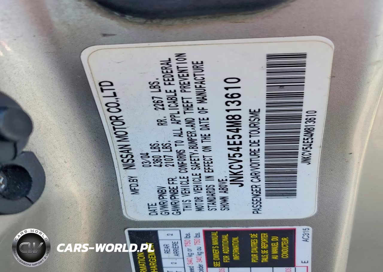 2004 Infiniti G35 Base VIN:JNKCV54E54M813610 - 12