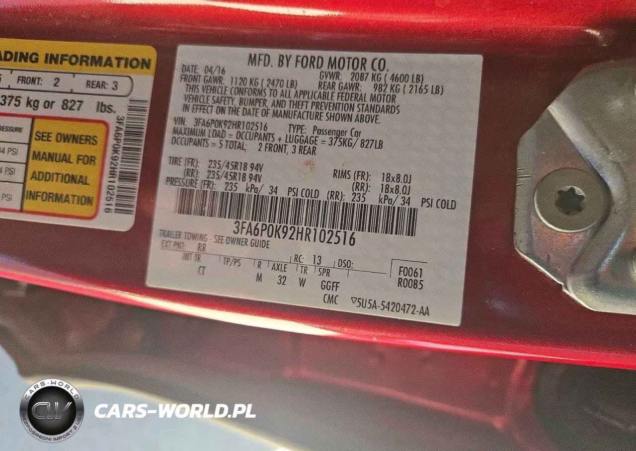 2017 Ford Fusion Titanium VIN:3FA6P0K92HR102516 - 12