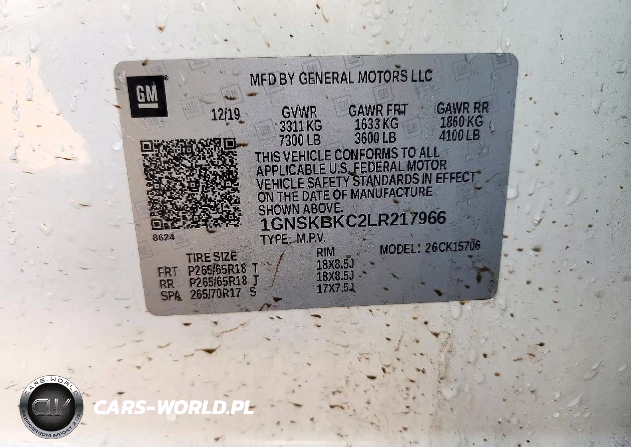 2020 Chevrolet Tahoe K1500 Lt VIN:1GNSKBKC2LR217966 - 13