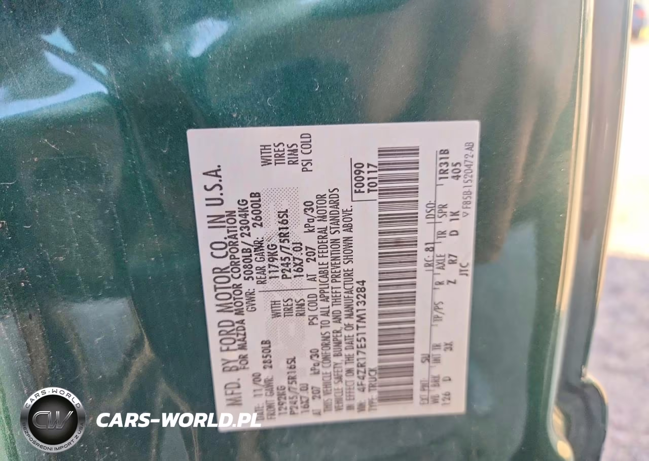 2001 Mazda B4000 Cab Plus VIN:4F4ZR17E51TM13284 - 12