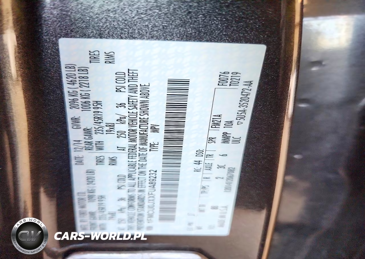 2015 Ford Escape Titanium VIN:1FMCU0JXXFUA89232 - 12