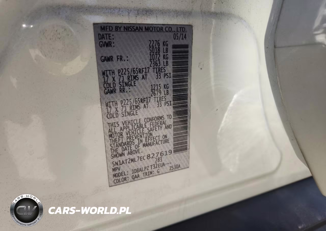 2014 Nissan Rogue S VIN:5N1AT2ML7EC827619 - 13