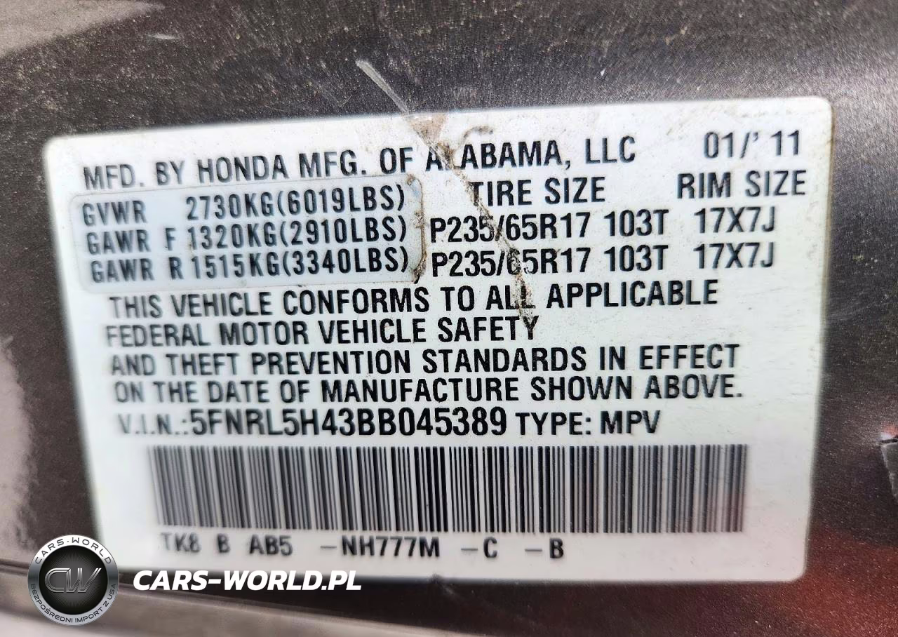 2011 Honda Odyssey Ex VIN:5FNRL5H43BB045389 - 13