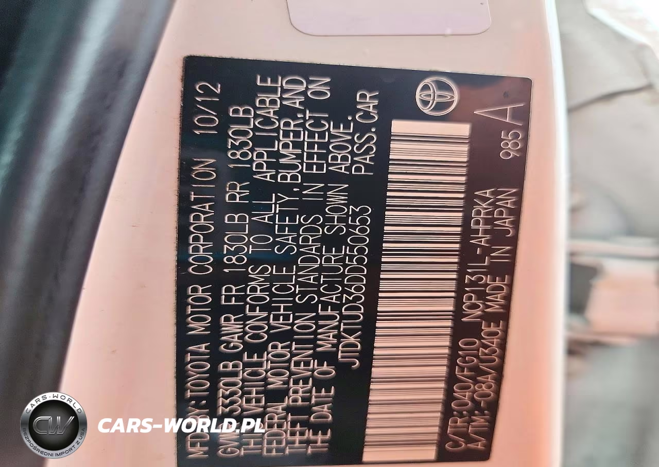 2013 Toyota Yaris 5-Door Le VIN:JTDKTUD36DD550653 - 12