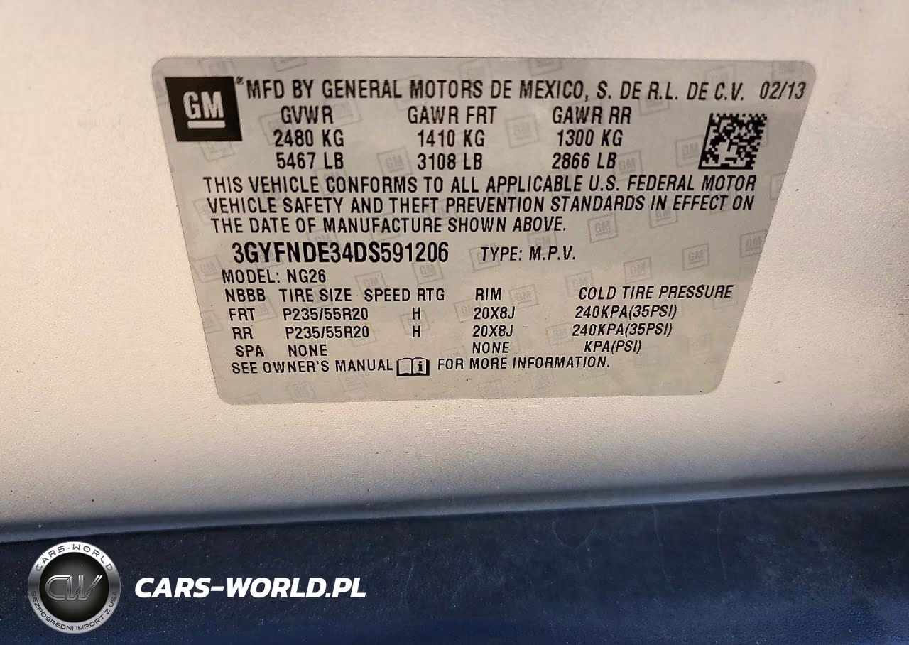 2013 Cadillac Srx Performance Collection VIN:3GYFNDE34DS591206 - 13