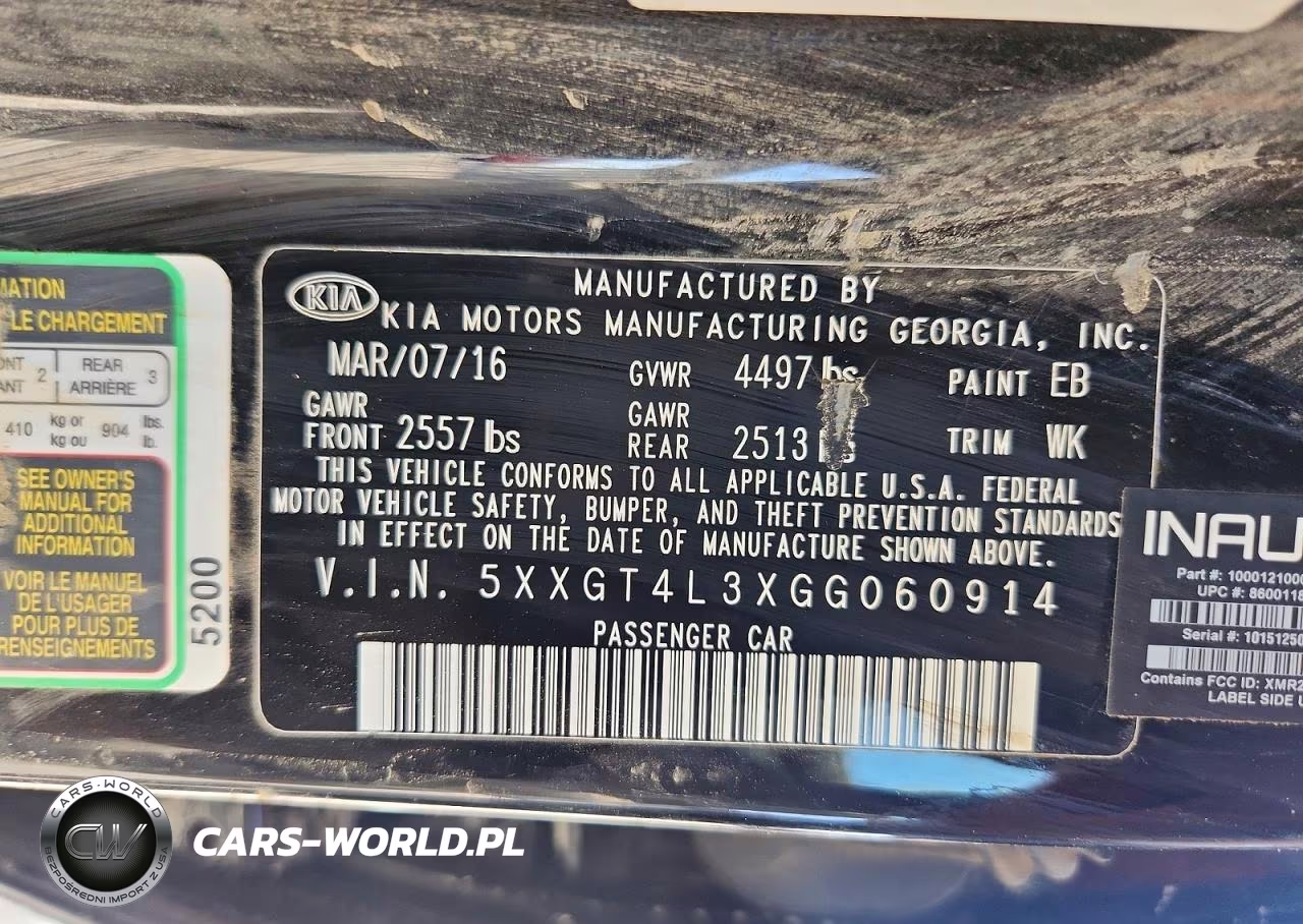 2016 Kia Optima Lx VIN:5XXGT4L3XGG060914 - 12