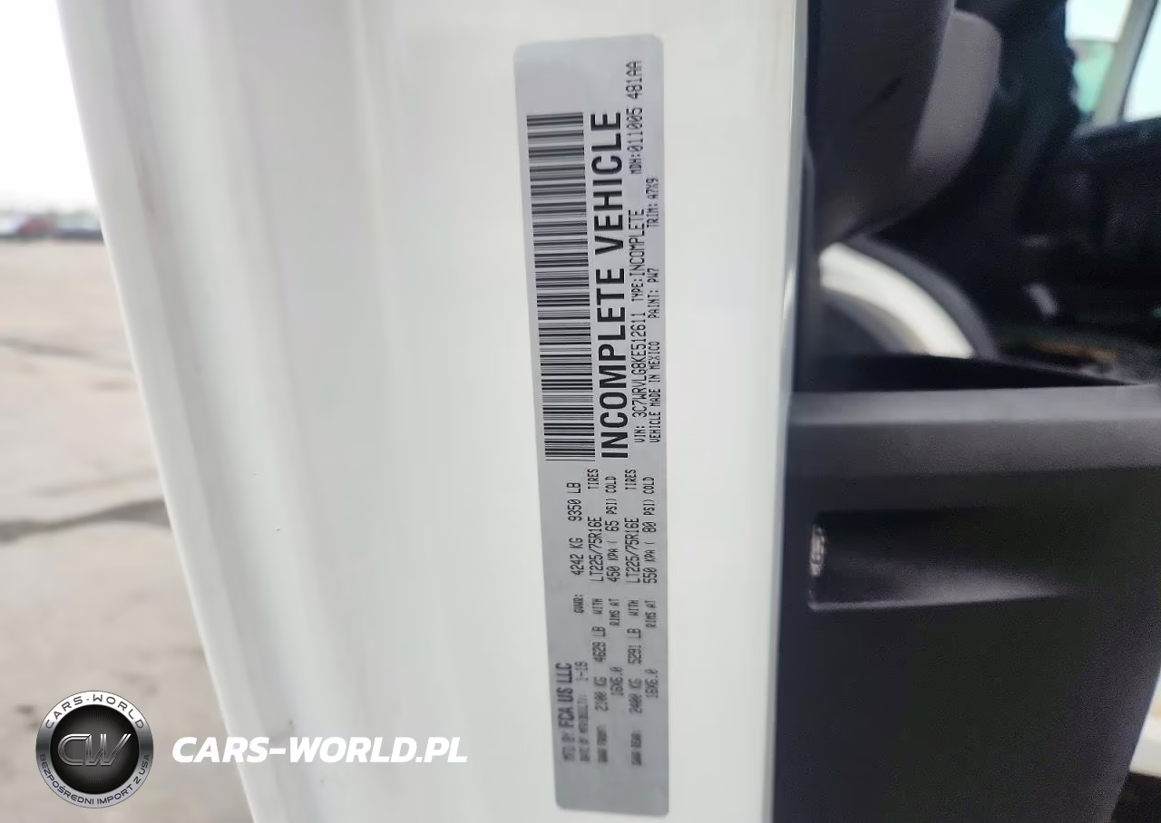 2019 Ram Promaster 3500 Box Truck VIN:3C7WRVLG8KE512611 - 13