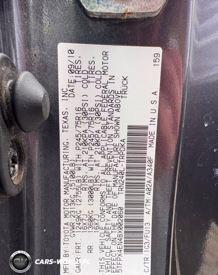 2011 Toyota Tacoma Base VIN:5TFPX4EN4BX002060 - 10