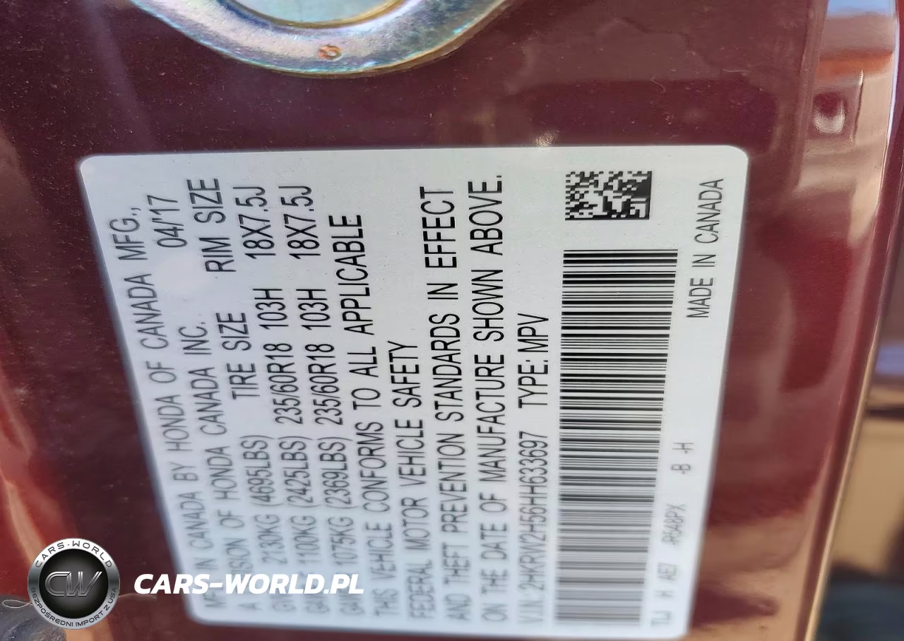 2017 Honda Cr-V Ex VIN:2HKRW2H56HH633697 - 13