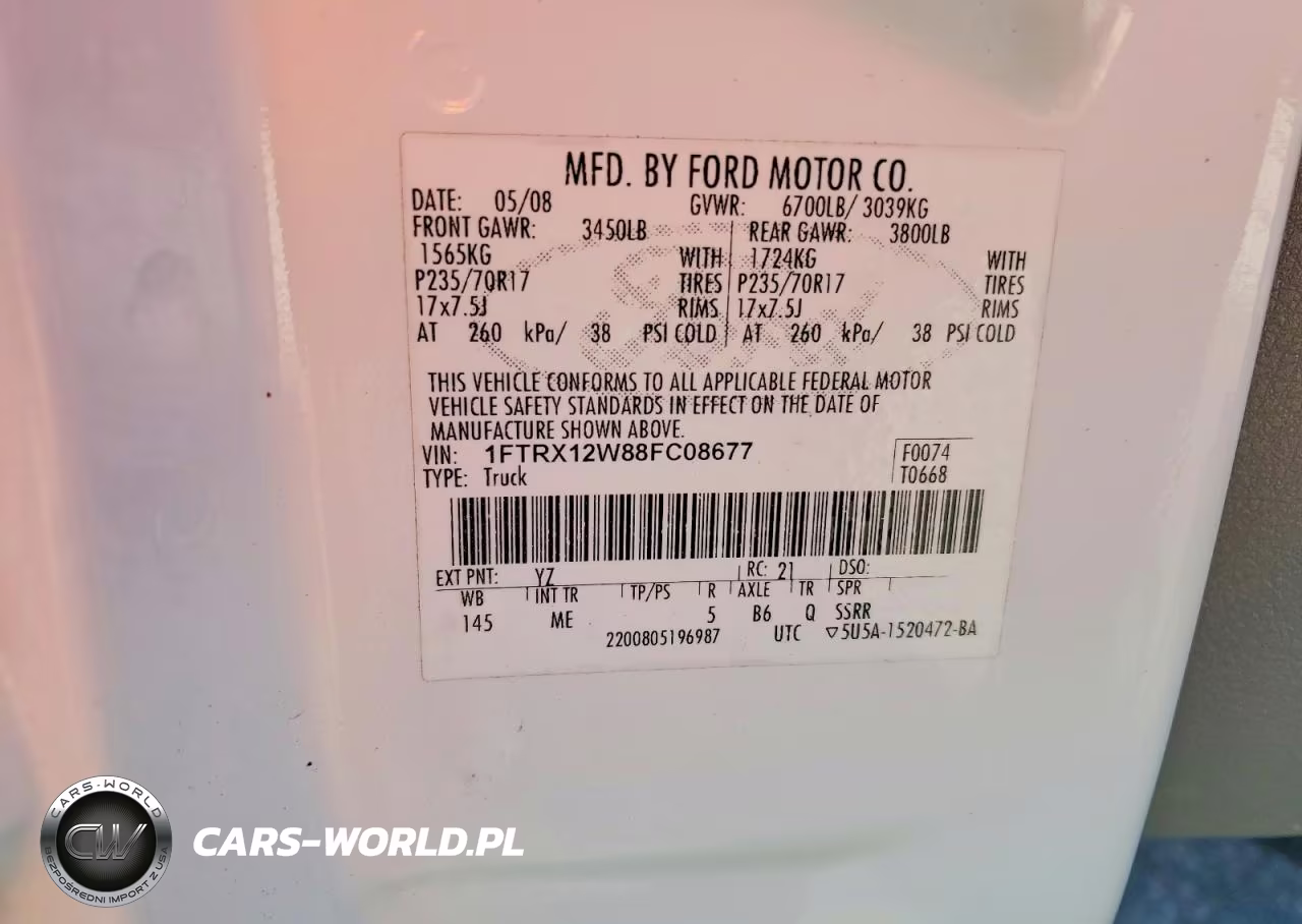 2008 Ford F150 VIN:1FTRX12W88FC08677 - 12