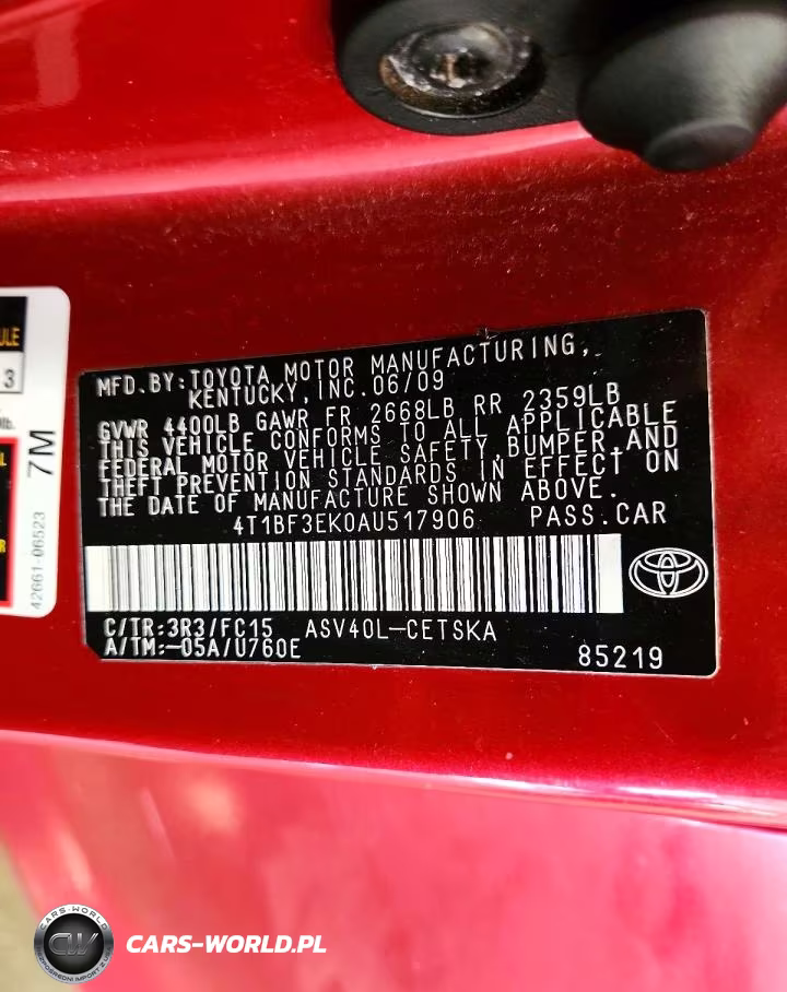 2010 Toyota Camry Se VIN:4T1BF3EK0AU517906 - 12