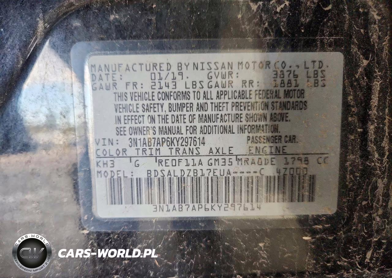 2019 Nissan Sentra Sv VIN:3N1AB7AP6KY297614 - 12