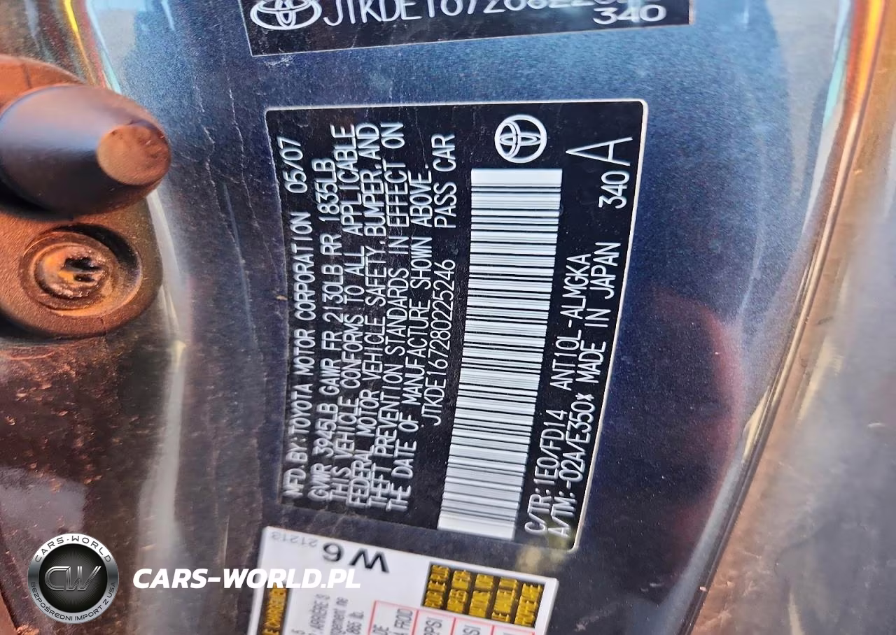 2008 Scion Tc Base VIN:JTKDE167280225246 - 12